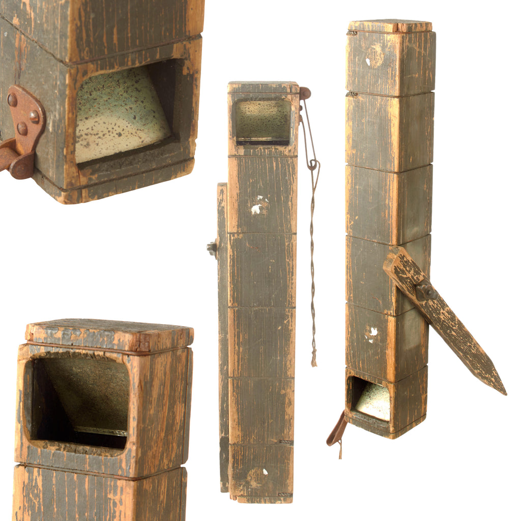 Original U.S. WWI Wooden Trench Periscope with Adjustable Support Arm & Belt Hook