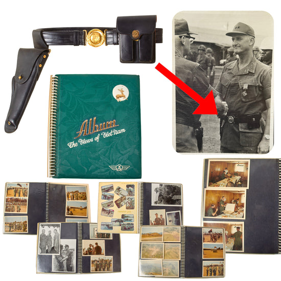Original U.S. Vietnam War 23rd Americal Division Commanding General Lloyd B. Ramsey’s General Officer’s Belt with Holster & Magazine Pouch and Personal Photo Album - Belt Rig Shown in Photos Original Items