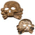 Original German Pre WWII Early SS "Danziger" Style Totenkopf "Death's Head" Cap Badge in Nickel Plated Brass