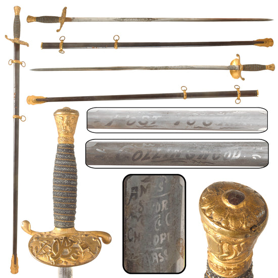 Original U.S. Grand Army of the Republic GAR Post 76 M1860 Style Officer Sword with Scabbard by Ames Sword Company - Collingwood Original Items