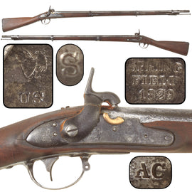 Original U.S. Civil War Era Springfield Model 1822 .69 Cal Cone-in-Barrel Percussion Converted Musket by Springfield Arsenal, Dated 1829