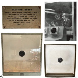 Original U.S. Post-WWII Era Navy Ship’s Bridge Radar Plotting Board MK. 6 MOD. 2 with Functional Lights by the W.H. Reisner Mfg. Co. - Extremely Rare