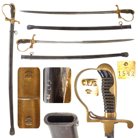 Original German Pre WWII 1935 Dated Heer Cavalry Ordnance Sword by Carl Eickhorn with Scabbard - Matching Serial 1542