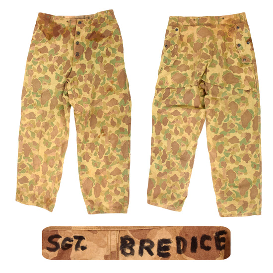 Original U.S. WWII USMC P44 Camouflage Pattern 1944 Utility Uniform Trousers - Named