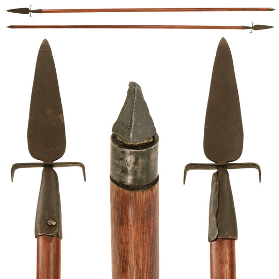 Original American Revolutionary War American Blacksmith Wrought Iron Spontoon Pike Head Mounted on Contemporary Shaft - Circa 1770-1783 - 77 ½” Tall Original Items