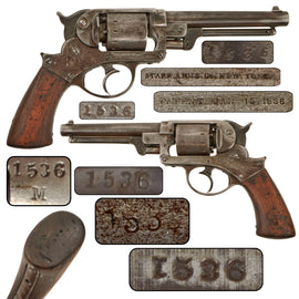 Original U.S. Civil War Starr Arms Model 1858 .44 Double Action Army Percussion Revolver, Low Serial No. 1536