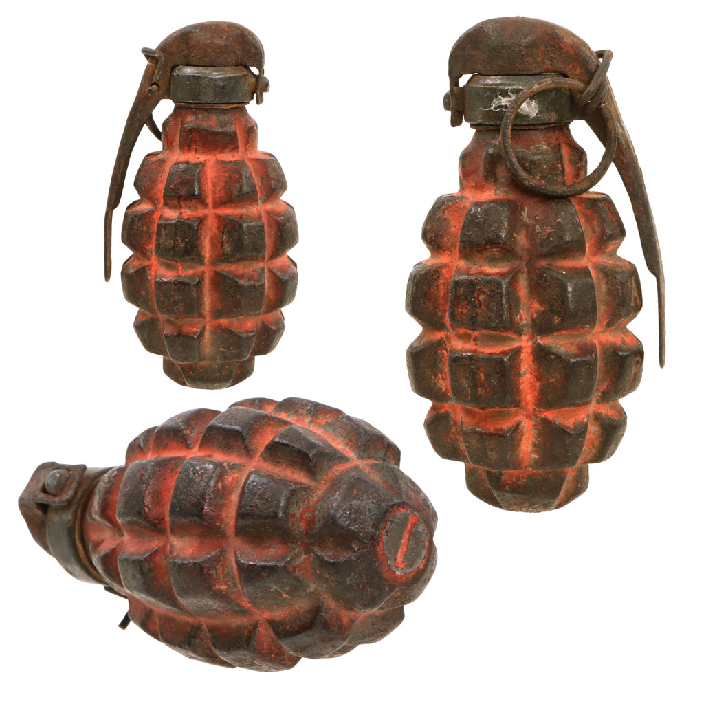 Original French WWI F1 Practice Hand Grenade with Billant Modèle 1916 Fuse - Inert Original Items