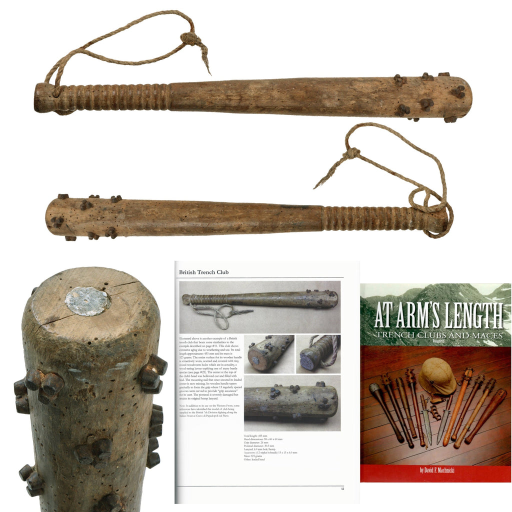 Original British WWI 7th Division Italian Front Hobnailed Trench Club as Featured in “At Arms Length: Trench Clubs and Maces” by David F. Machnicki Original Items
