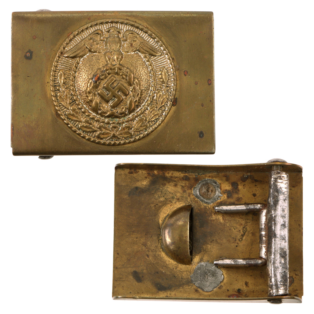 Original German Pre-WWII Early Small-Size SA EM/NCO Brass Belt Buckle – Sturmabteilung