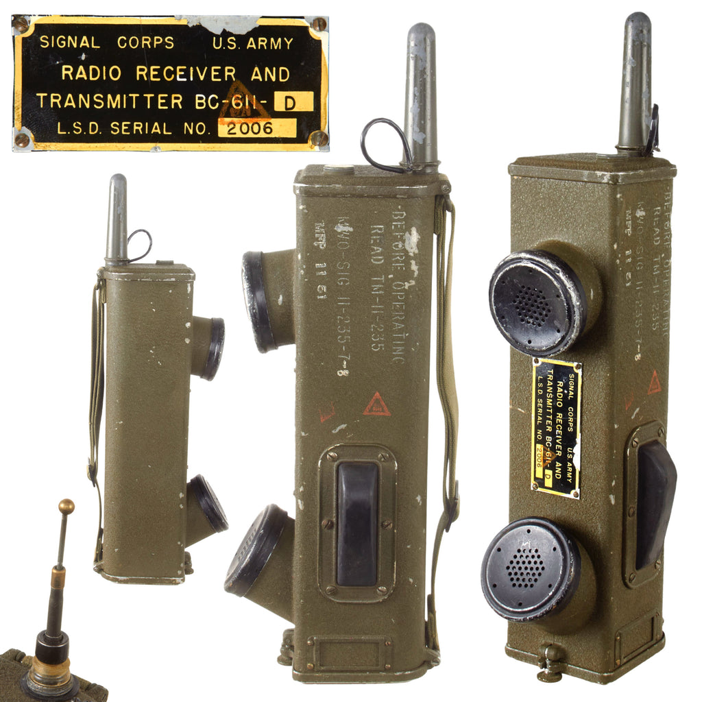 Original U.S. WWII Handie Talkie SCR-536 Radio Transceiver BC-611-F by L.S.D. Original Items