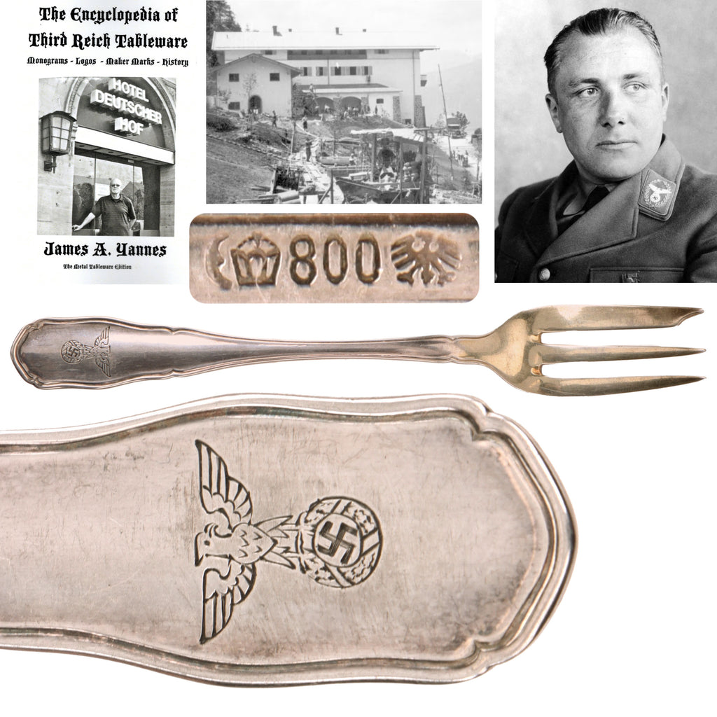 Original German WWII 800 Silver Berghof “House Service” Dessert Pastry Fork by Bruckmann & Söhne