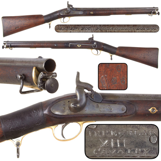 Original British East India Company 13th Bengal Irregular Cavalry Percussion Saddle Ring Carbine by Garden, 200 Piccadilly, with Leather Grip Wrap, Circa 1851