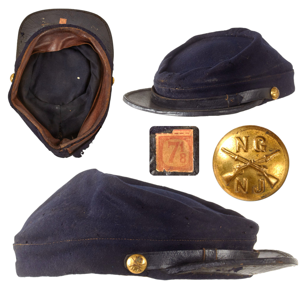 Original U.S. Indian Wars Model 1872 National Guard of New Jersey Issue Chasseur Style Pattern Kepi - Size 7⅛