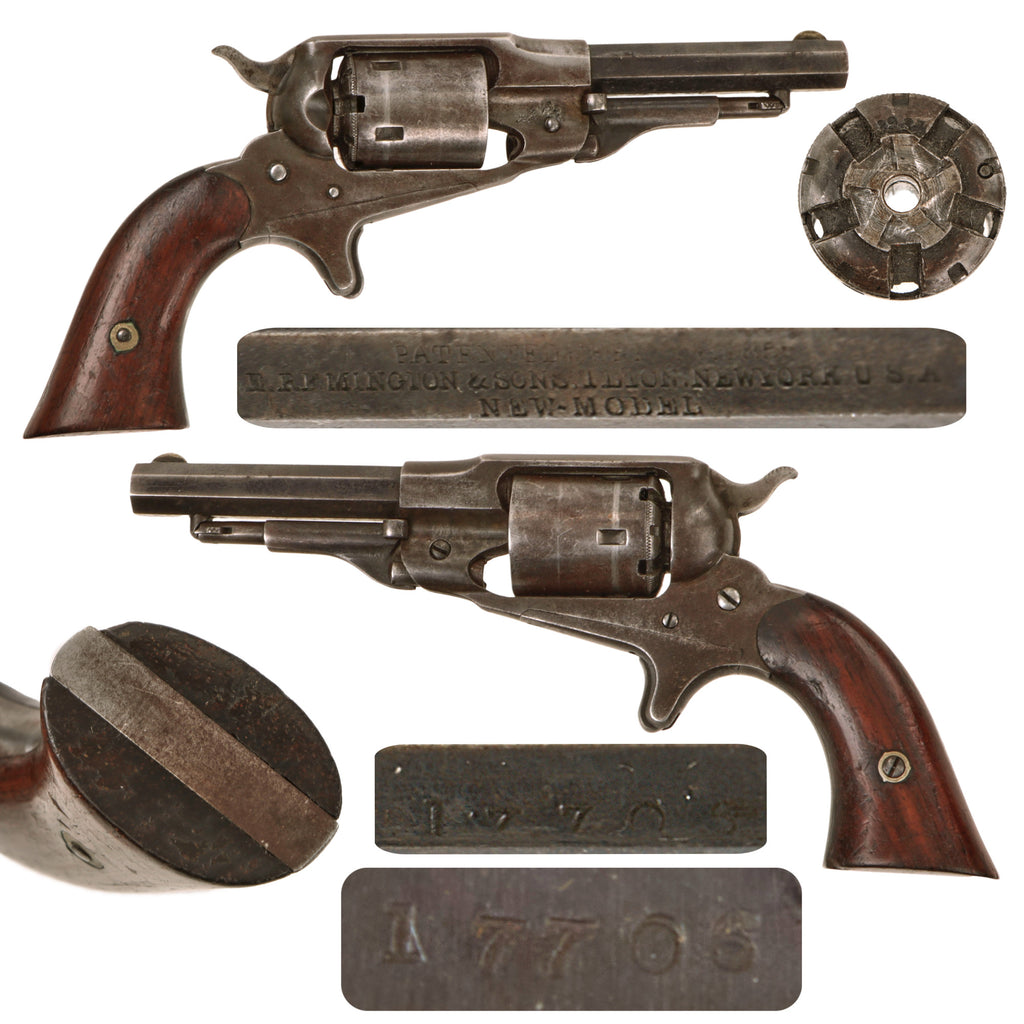Original U.S. Civil War Era Remington New Model 1863 Pocket Revolver Factory Converted to .32 Rimfire - Serial 17706 Original Items