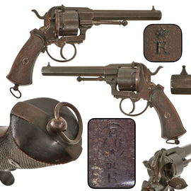 Original U.S. Civil War Era Belgian 11mm Lefaucheux Pinfire Double Action Belt Revolver with 5 1/2" Barrel, Circa 1860