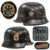 Original German WWII M34 Square Dip Ordnungspolizei Police Double Decal Steel Helmet by Eisenhüttenwerke Thale with Liner
