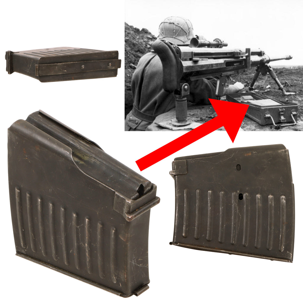 Original German WWII Inert Solothurn S-18/100 Anti-Tank Cannon 20mm Magazine - Rare