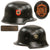 Original German WWII Ordnungspolizei Civic Police Double Decal M34 Square Dip Steel Helmet by Eisenhüttenwerke Thale