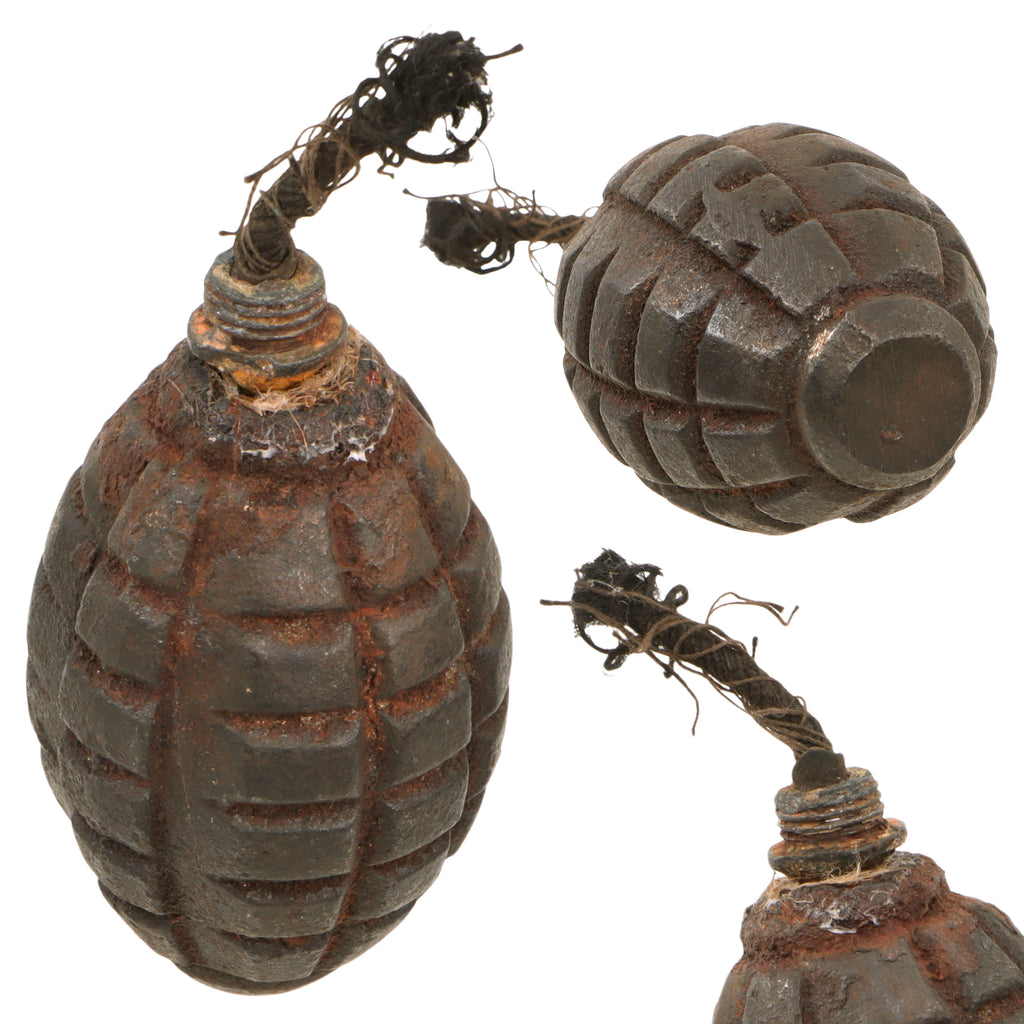 Original Rare WWI Italian S.I.P.E. Hand Fragmentation Grenade With Fuze - Inert