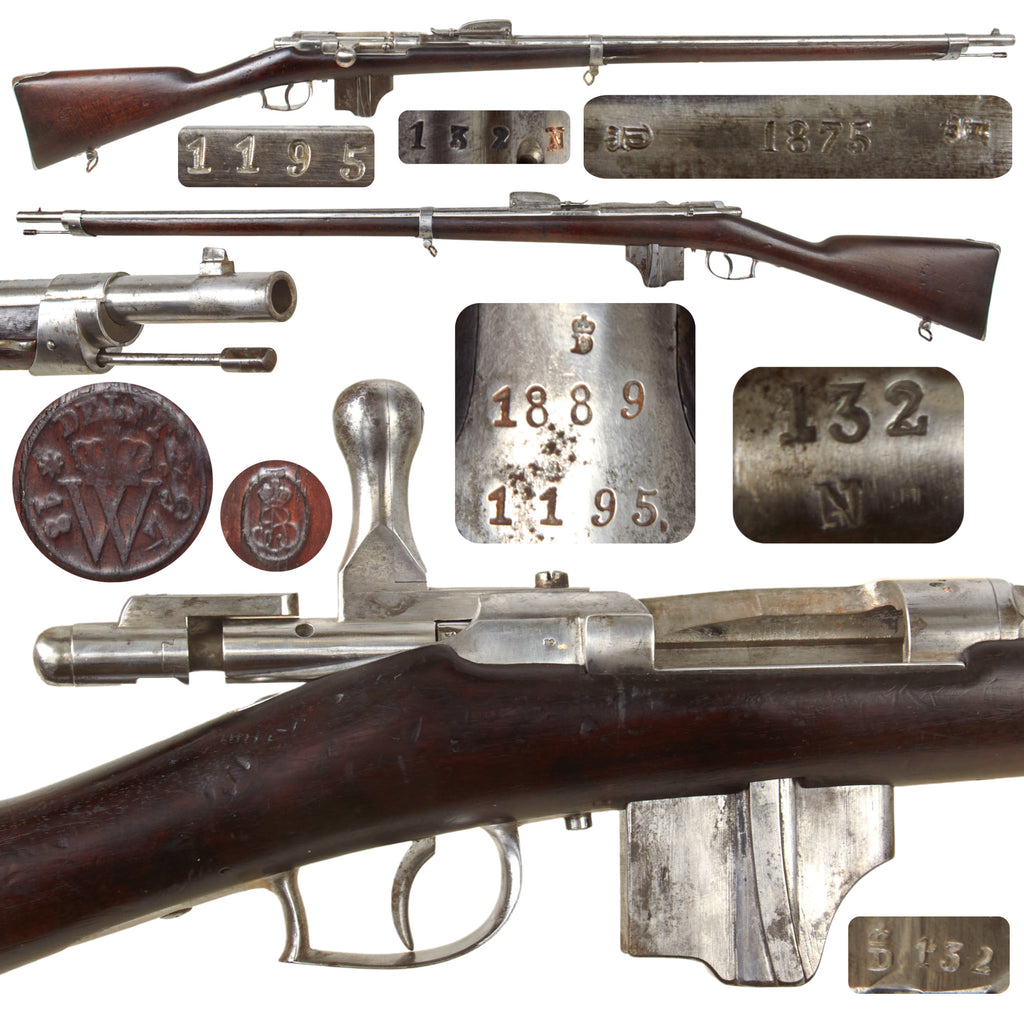 Original Dutch Beaumont-Vitali M1871/88 Bolt Action Magazine Conversion Rifle Serial 1195 with Excellent Bore - Dated 1875 and 1889