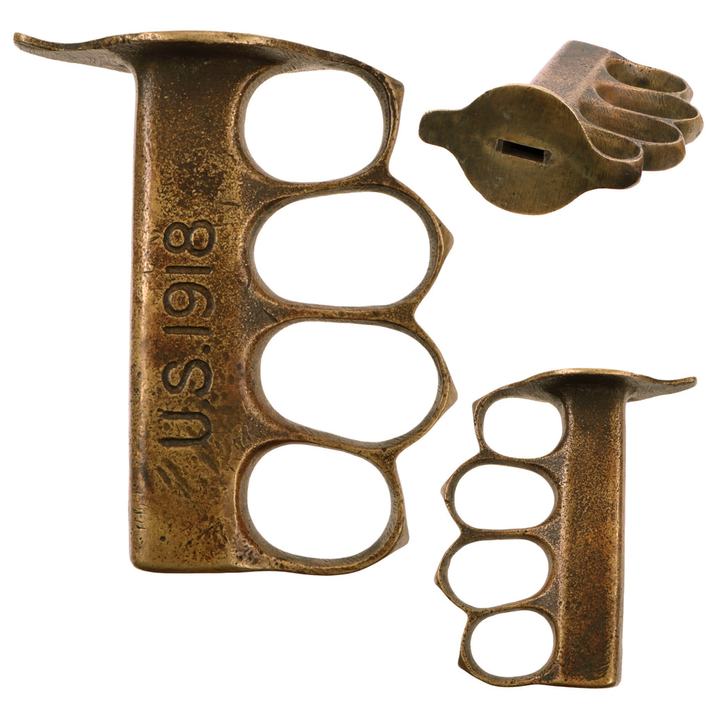 Original U.S. WWI Model 1918 French Made Mark I Trench Knife Handle Grip by AU LION - No Blade, Pommel, or Scabbard