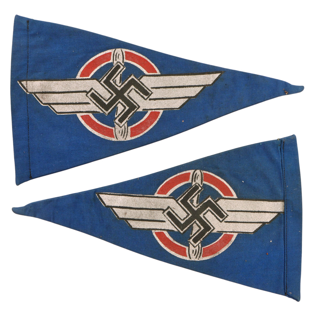 Original German Pre-WWII DLV Deutscher Luftsportverband Double-Sided Screen-Printed Vehicle Pennant – 1933–1937 – [10 ¼” x 6”]