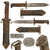 Original U.S. WWI Fighting Knife Made from Cutdown Krag Bayonet with Lead-Filled Pommel & Enfield Bayonet Scabbard Original Items
