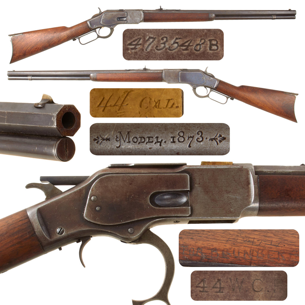 Original U.S. Winchester Model 1873 .44-40 Repeating Rifle Made in 1894 with Excellent 24" Octagonal Barrel - Serial 473548B Original Items