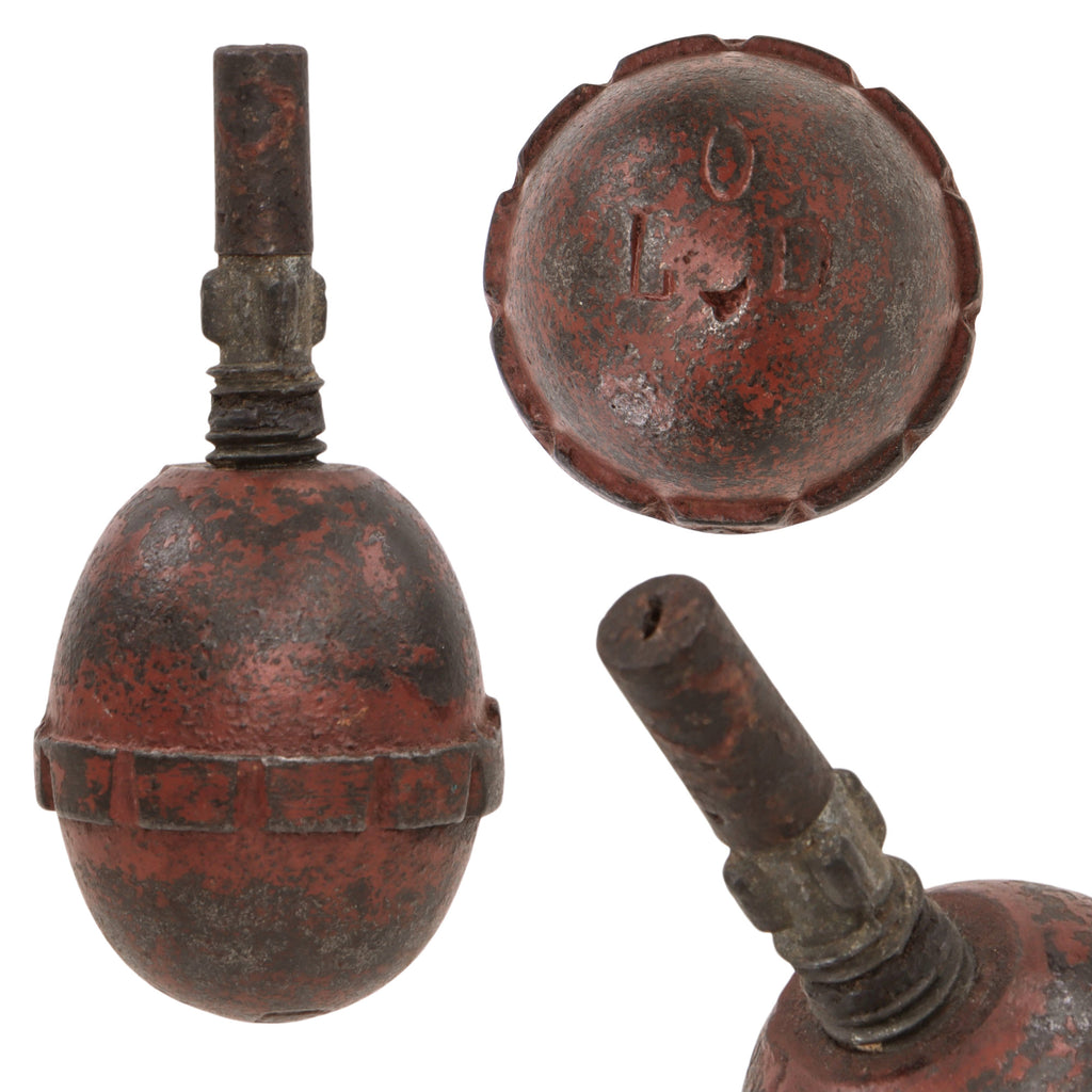 DRAFT Original German WWI Model 1917 n/A Eierhandgranate Egg Hand Grenade with Period Red Training Paint - Inert Original Items