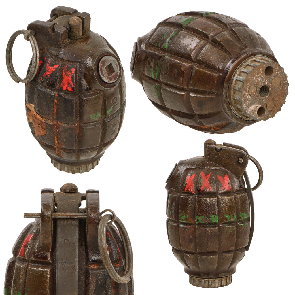Original New Zealand WWII No. 36M Mk I Mills Bomb Grenade by Mason & Porter and Precision Engineering Company - Dated September 1943 - INERT