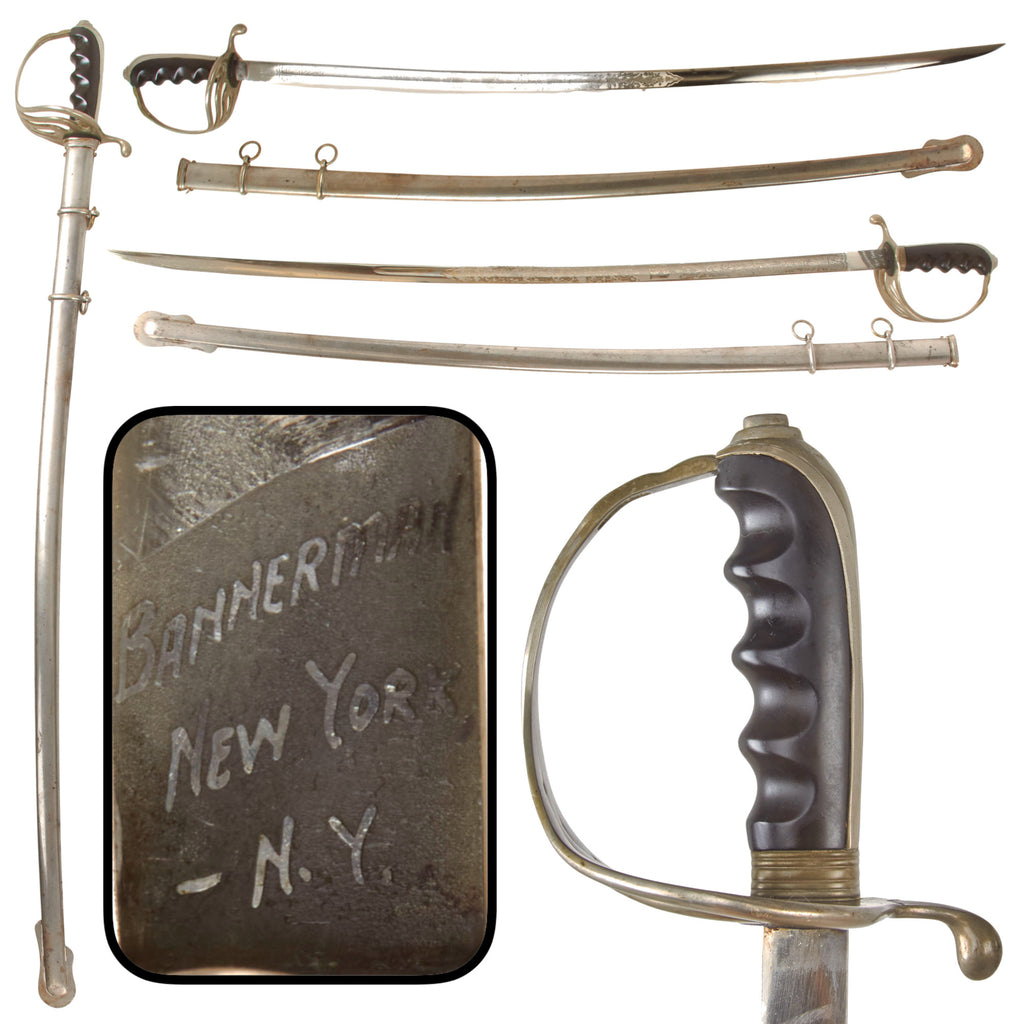 Original U.S. WWII Era M1902 Officer’s Sword by Bannerman of New York with Scabbard Original Items