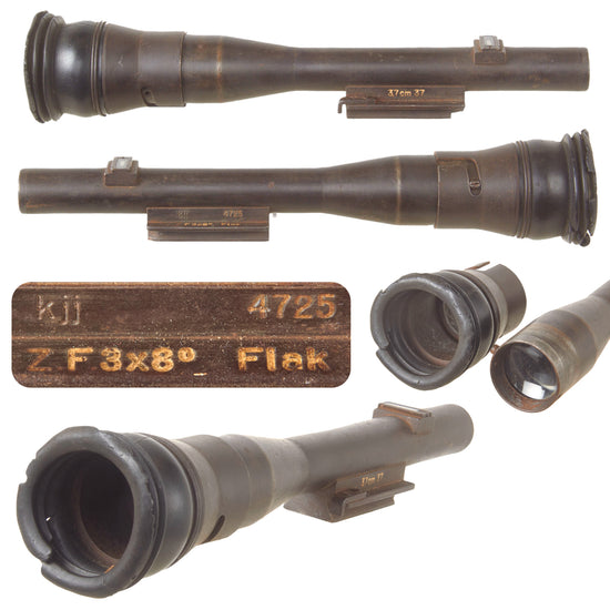 Original German Luftwaffe Z.F. 3×8 37mm FlaK 37 Scope with Detachable Rubber Eyepiece