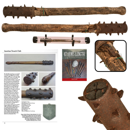 Original Austro-Hungarian WWI Relic San Martino Model Trench Raiding Club with Broken Shaft - From Collection of “At Arms Length: Trench Clubs and Knives” Author David F. Machnicki Original Items