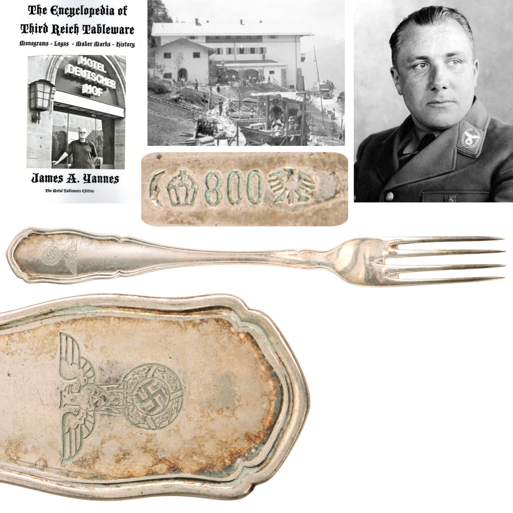 Original German WWII 800 Silver Berghof “House Service” Dinner Fork by Bruckmann & Söhne