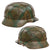 Original German WWII M40 Refurbished 5th SS Panzer Division Wiking 1942 Chicken Wire Camouflage Helmet, Stamped EF66