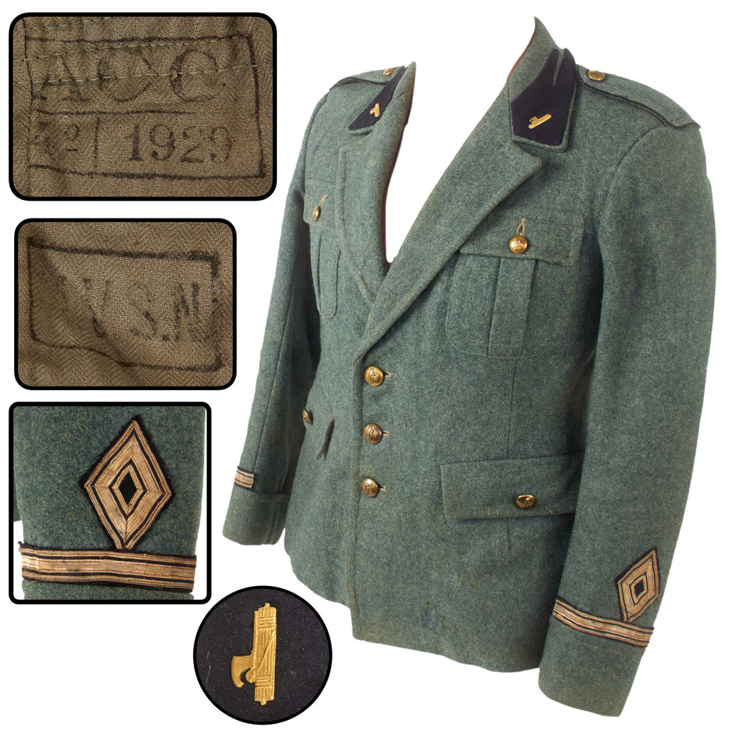 Original Italian Pre-WWII Transitional MVSN Tunic with Fasces Buttons - Dated 1929 Original Items