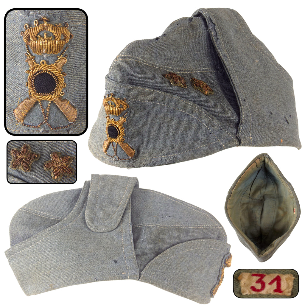 Original WWII Italian Infantry Captain Officer’s Bustina Field Cap - Size 31