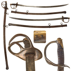 Original U.S Civil War M-1840 "Wrist Breaker" Heavy Cavalry Saber with Scabbard - Imported German Blade