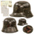 Original German WWII Identified USGI Decorated Travel Diary RLB Air Defense Reissued Austrian M17 Helmet with Letter and Photo - Size 64 Shell