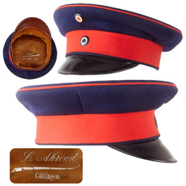 Original Imperial German WWI Prussian Dark Blue Infantry EM/NCO Visor Cap by C. Ahrend of Göttingen