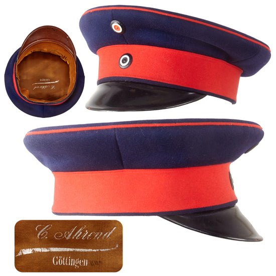 Original Imperial German WWI Prussian Dark Blue Infantry EM/NCO Visor Cap by C. Ahrend of Göttingen