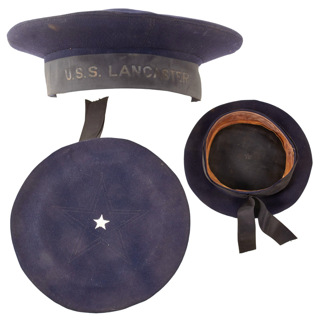 Original U.S. WWI Navy U.S.S. Lancaster “Going Ashore” Flat Hat Original Items