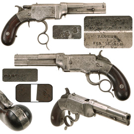 Original U.S. Civil War Era Scarce Factory Engraved Smith & Wesson Small Frame .31cal. Volcanic No. 1 Repeating Pistol - Serial 88