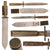 Original U.S. WWII Navy “Ship Made” Cartridge Casing Handle Stiletto Fighting Knife Commemorating Battle of Midway with Sheath - Casing Dated 1942