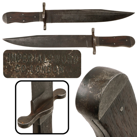 Original British Late 19th Century Bowie Fighting Knife by Imperial Sword Co. for U.S. Trade - Used in Spanish-American War