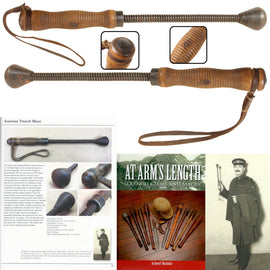 Original Austro-Hungarian WWI Spring Handle Trench Raiding Mace with Original Leather Lanyard - Similar Example in Volume II of “At Arms Length: Trench Clubs and Maces” by David F. Machnicki