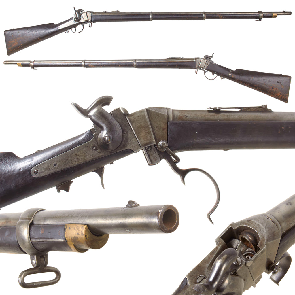 Original Nepalese Sharps Model 1853 Type .50 Caliber Smoothbore Slant Breech Rifle with 40" Barrel and Lawrence Pellet Primer, from the Nepal Cache