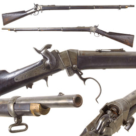 Original Nepalese Sharps Model 1853 Type .50 Caliber Smoothbore Slant Breech Rifle with 40" Barrel and Lawrence Pellet Primer, from the Nepal Cache