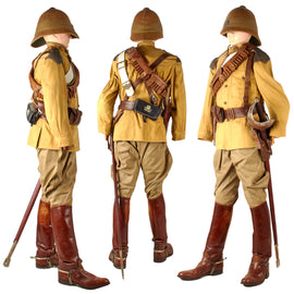 Original British Boer War Period 17th Lancer’s Mannequin Display with Original Boots, Sam Browne Belt, Holster, and Ammunition Pouch - Remaining Components Reproduction