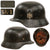 Original German WWII Heer Army Single Decal M40 Steel Helmet with 1941 Dated 57cm Liner and Partial Chinstrap, Stamped NS64